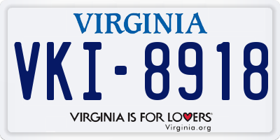 VA license plate VKI8918