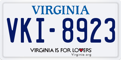 VA license plate VKI8923