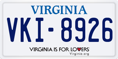 VA license plate VKI8926