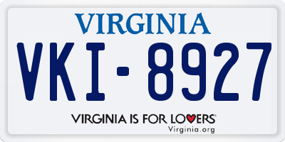 VA license plate VKI8927