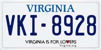 VA license plate VKI8928