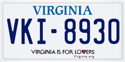 VA license plate VKI8930
