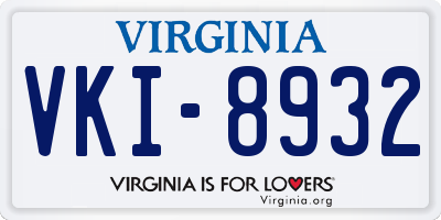 VA license plate VKI8932