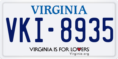 VA license plate VKI8935