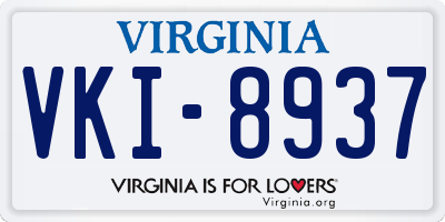 VA license plate VKI8937