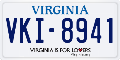 VA license plate VKI8941