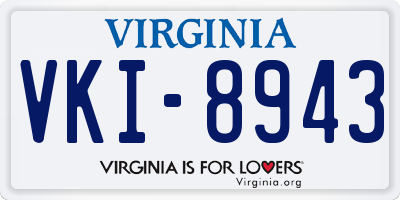 VA license plate VKI8943