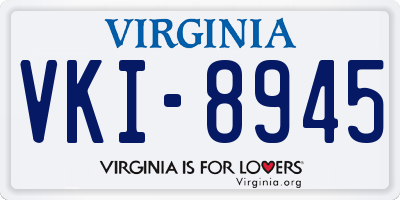 VA license plate VKI8945