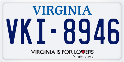 VA license plate VKI8946