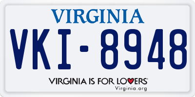 VA license plate VKI8948