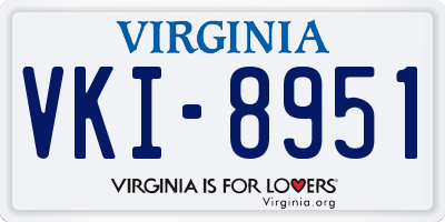 VA license plate VKI8951