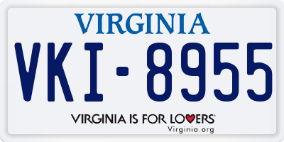 VA license plate VKI8955