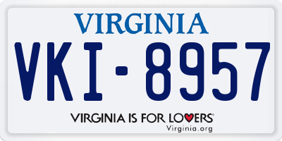 VA license plate VKI8957