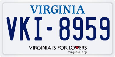VA license plate VKI8959