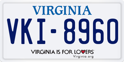 VA license plate VKI8960