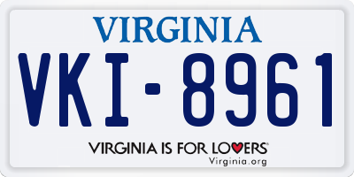 VA license plate VKI8961