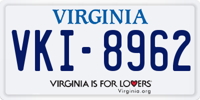 VA license plate VKI8962