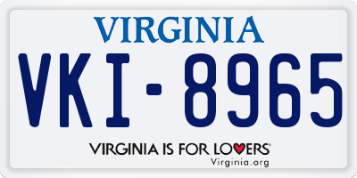 VA license plate VKI8965