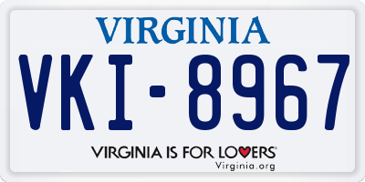 VA license plate VKI8967
