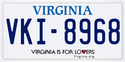 VA license plate VKI8968