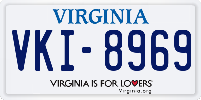 VA license plate VKI8969