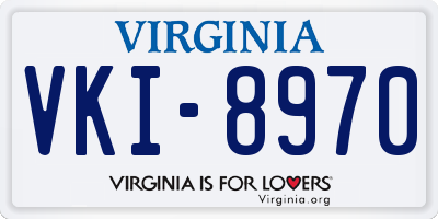 VA license plate VKI8970
