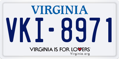 VA license plate VKI8971