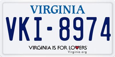 VA license plate VKI8974