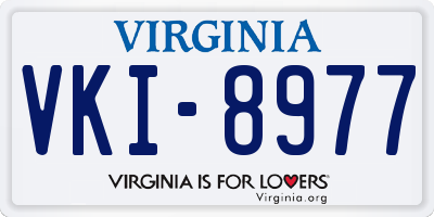 VA license plate VKI8977