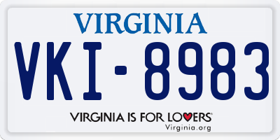VA license plate VKI8983