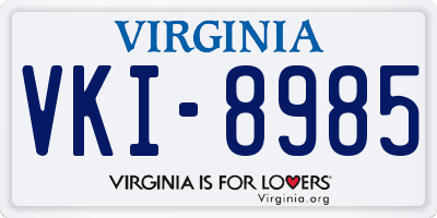 VA license plate VKI8985