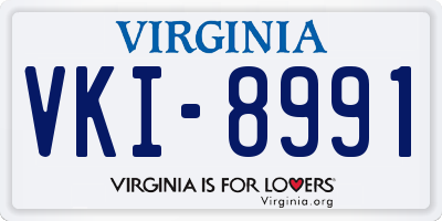 VA license plate VKI8991