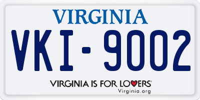 VA license plate VKI9002