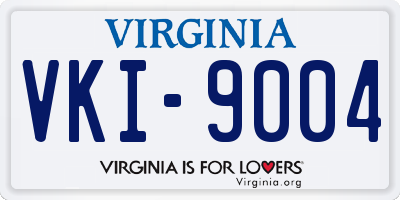 VA license plate VKI9004