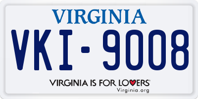 VA license plate VKI9008