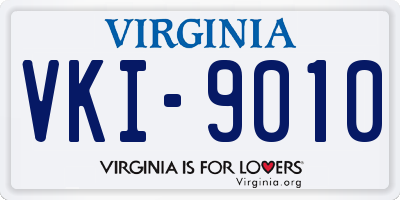 VA license plate VKI9010