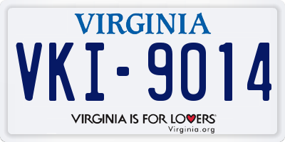VA license plate VKI9014