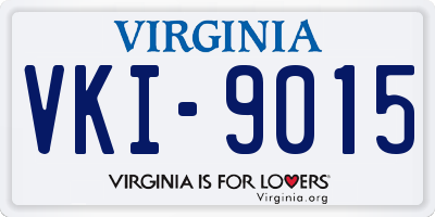 VA license plate VKI9015