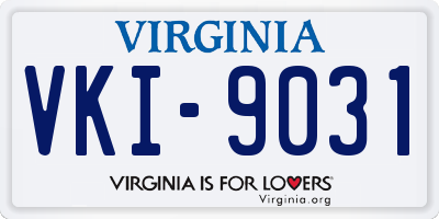 VA license plate VKI9031