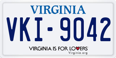 VA license plate VKI9042