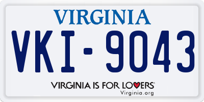 VA license plate VKI9043