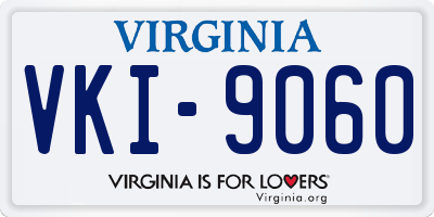 VA license plate VKI9060