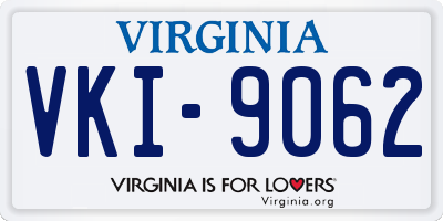 VA license plate VKI9062