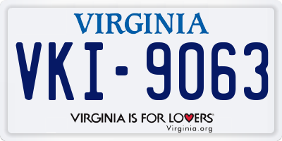 VA license plate VKI9063