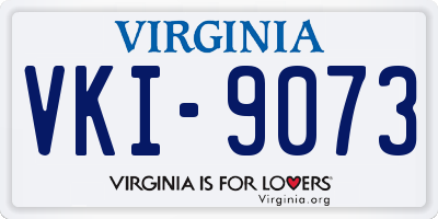 VA license plate VKI9073