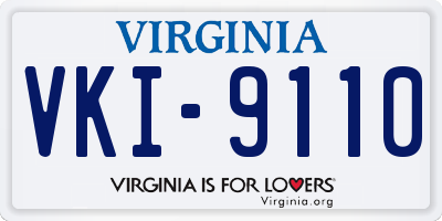 VA license plate VKI9110
