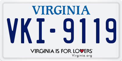 VA license plate VKI9119