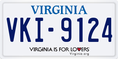 VA license plate VKI9124