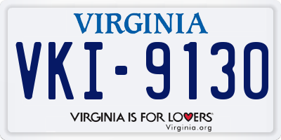 VA license plate VKI9130