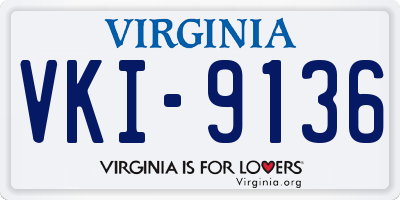 VA license plate VKI9136